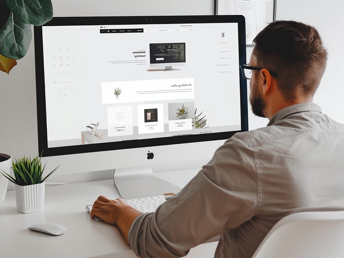 Mini site aberto no navegador do computador.